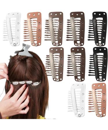 Chunni Dupatta Clip - 10 PCS Hair Extension Clips 10 Teeth Wig Snap Clips Chunni Grip Hair Clip Reusable Chunni Clips Strong Snap Hair Clips Portable Wig Clips Gifts - Buy Online on GoSupps.com