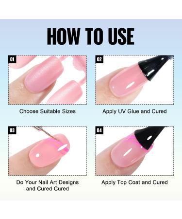 TOMICCA 180PCS Short Square Soft Gel Nails Tips - Matte Finish, 3 in 1 Base Coat, Pre-colored Press On Nail Tips for Nail Art Extensions - Pink - Buy Online on GoSupps.com