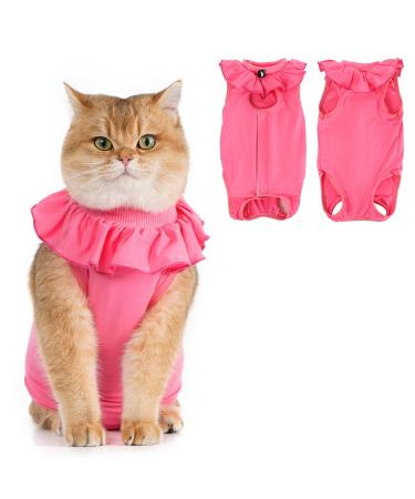 Avont Katzenbody after op recovery suit clothing modal recovery castration spay weaning leak protection suit for cat abdominal wounds or skin diseases-L-rosepink large rosepink
