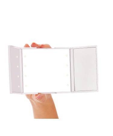 Compact Trifold LED Mirror - Portable Makeup Mirror with Bright Lighting - Buy Online on GoSupps.com