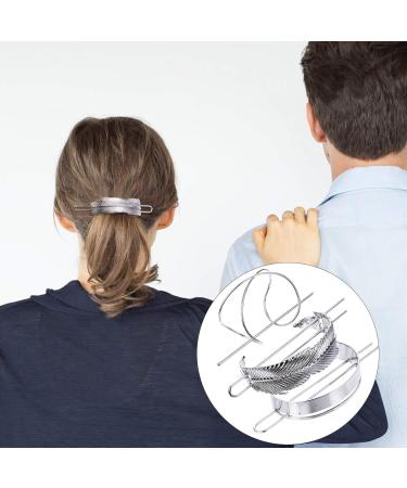 SOLUSTRE 3 Pieces Round Top Hair Pin Hair Cuff Clips High Polished Metal Women Hair Cuff Wedding Hair Bun Cage Vintage Hair Stick Ponytail Holder for Women Girls Silver - Buy Online on GoSupps.com
