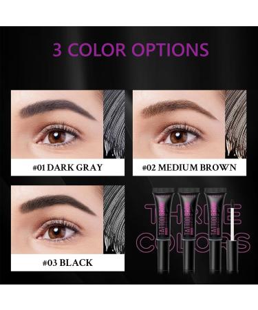 Beliky Girl Tattoo Gel Peel-Off Eyebrow Tint Long-Lasting Complexion Gel Waterproof Transferproof Hard up to 3 days with Stencil & Brush - Buy Online on GoSupps.com