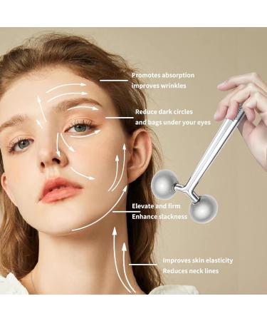 Face Roller Massager & Gua Sha Tools - Stainless Steel Facial Massage for Skin Care Reduce Puffiness & Wrinkles - Perfect Gift for Women - Buy Online on GoSupps.com