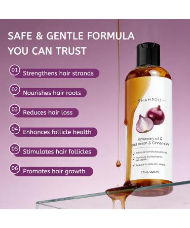 Hair Growth Shampooing - Formule raffermissante naturelle pour cheveux claircissants | Hydrate le cuir chevelu favorise le remplissage et la sant des cheveux | Nettoyant quotidien doux pour hommes - Buy Online on GoSupps.com