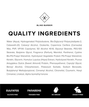 Blind Barber 90 Proof Pomade 2.5oz - Strong Hold Matte Styling Pomade for Men with Natural Finish - Water Based & Grease-Free - Infused with Hops & Tonka Bean - Buy Online on GoSupps.com