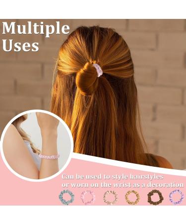 12 Pieces Silk Hair Ties Satin Elastic Hair Ties 6 Colors Simple Plain Hair Scrunchies Satin Ropes Suitable for All Hair Types and Styles - Buy Online on GoSupps.com