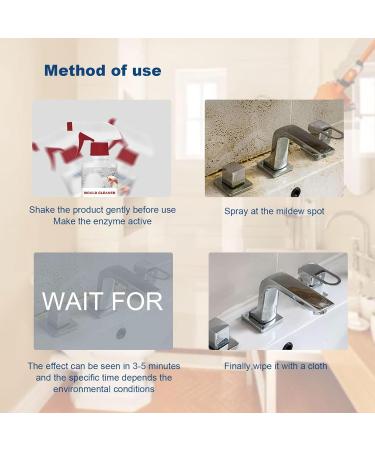 Mould Cleaner Mildew Cleaner Foam Mould Remover Spray Mould and Mildew Remover Foam Powerful Multi-Purpose Foam Cleaner Household Mould Remover Foam Spray for Kitchen and Bathroom (1PC) - Buy Online on GoSupps.com