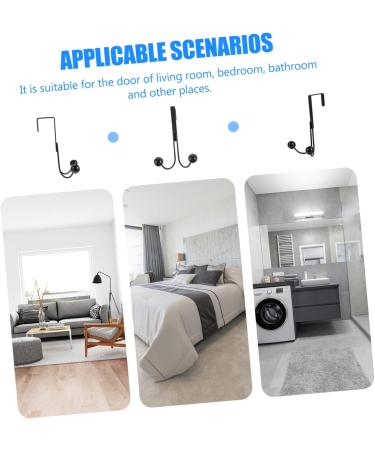 GLEAVI 2pcs Coat for Outdoor Home Hook Multi-Functional Double Punch- Door Hanging 14x9cm Black - Buy Online on GoSupps.com