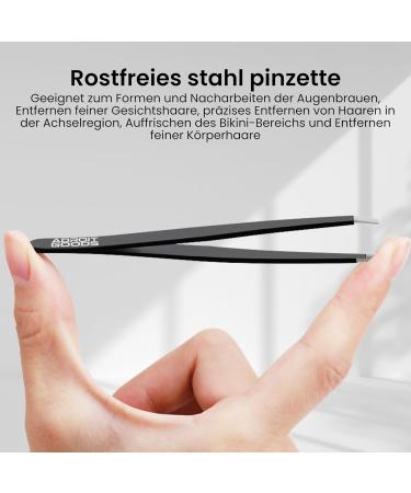 AdroitGoods Professional Slanted Stainless Steel Tweezers for Epilation - Silver | International Shipping Available - Buy Online on GoSupps.com