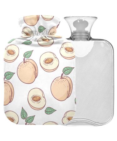 Naanle hand-drawn peach heat bottle with reference transparent hot water bottle 1l heat bottle for bed handfoot heat pain relief heat and cold therapy