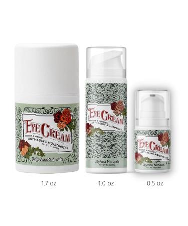 LilyAna Naturals Eye Cream - Dark Circles, Puffiness & Anti-Aging Solution with Rosehip & Hibiscus - 0.5oz - Buy Online on GoSupps.com