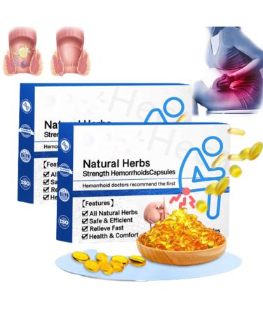 Inalsion Heca Natural Herbal Strength Hemorrhoid Capsules Heca Hemorrhoid Capsules with Herbs Hemorrhoid Relief Capsules Hemorrhoid Suppository Treatment for Swelling Relieve Itching (2Box)