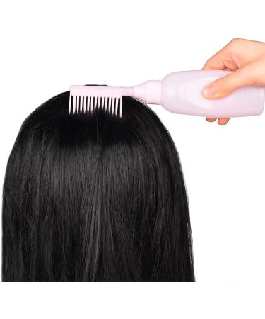 UNVOJL 2 Pack Root Comb Applicator Bottle Hair Dye Bottle Shampoo Brush Applicator Containers for Home Salon Comb Applicators (Pink) - Buy Online on GoSupps.com