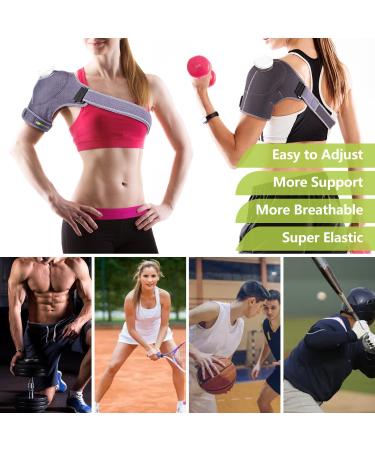 Adjustable Shoulder Support Brace for Men & Women - Relief for Torn Rotator Cuff Tendonitis Dislocation & More - Fits Right or Left Shoulder - Buy Online on GoSupps.com