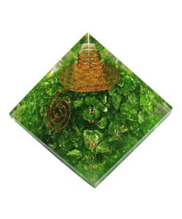 Orgone Pyramid Large Peridot Crystal Energy Generator EMF Protection Meditation Healing