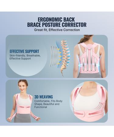 Back Brace and Posture Corrector for Women and Men Back Straightener Posture Corrector Scoliosis and Hunchback Correction Back Pain Spine Corrector Support Adjustable Posture Trainer Small Pink (Small:Waist 26-34'') - Buy Online on GoSupps.com