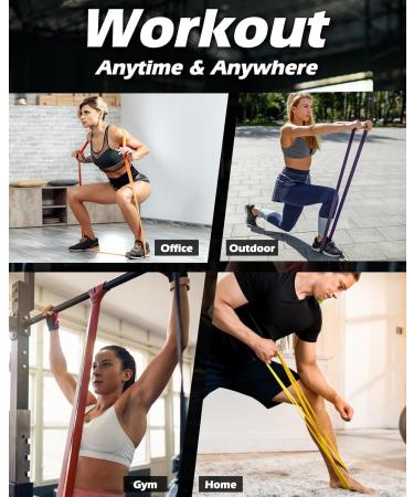 Zacro Resistance Bands Set - Fitness Straps for Yoga Pilates & Strength Training | International Shipping Available - Buy Online on GoSupps.com