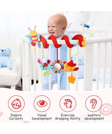 Vicloon Children's Bed Spiral Toys - Activity Toy for Babies & Toddlers (0+ Months) | Perfect for Baby Seats & Travel - Cute Bee Design - Buy Online on GoSupps.com