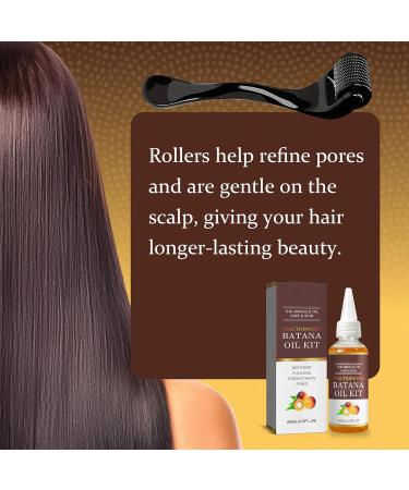 Batana Oil for Hair Growth Derma Roller and Hair Growth Serum Kit 100% Natural Batana Oil for Hair Care Enhances Hair & Skin Radiance Hair Growth Oil for Stronger Thicker - Buy Online on GoSupps.com