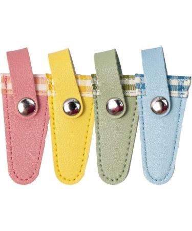 4pcs Leather Scissors Covers Colorful Lattice Scissors Caps Pointed Nipper Sheath Beauty Tool Supplies for Embroidery - Buy Online on GoSupps.com