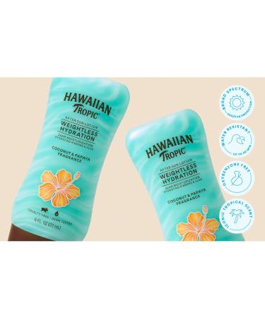 Hawaiian Tropic Weightless Hydration After Sun Lotion with Aloe 6Fl Oz Twin Pack Hawaiian Tropic Lotion Moisturizing Lotion After Sun Care After Sun Moisturizer 6Fl Oz each - Buy Online on GoSupps.com