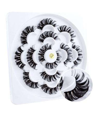 False Eyelashes 7 Pairs 3D Artificial Eyelashes Set Reusable Natural Eyelashes (004)