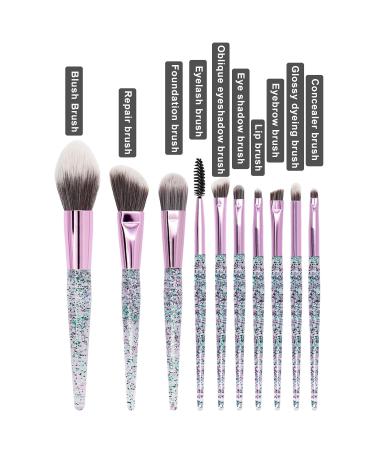 Premium 10-Piece Crystal Double-Sided Eye Makeup Brush Set | Soft Acrylic Tools for Flawless Beauty | Perfect for International Shipping - Buy Online on GoSupps.com