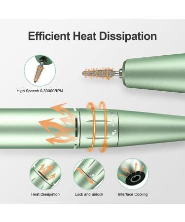 Portable Rechargeable Nail Drill Kit - Cordless Electric Efile Set with 7 Bits - Manicure Pedicure Tool in Green - Buy Online on GoSupps.com