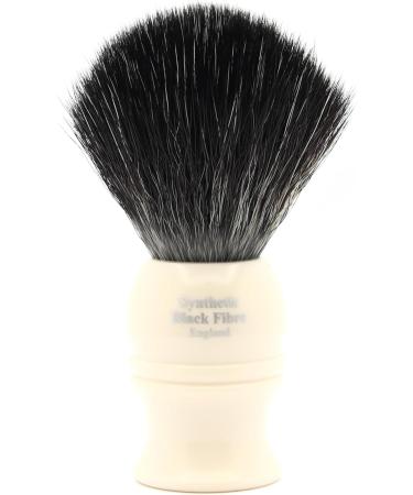 Edwin Jagger Classic Black Synthetic Shaving Brush - Eco-Friendly Vegan Exfoliating Brush for Men and Women - Buy Online on GoSupps.com