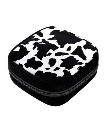 GIAPB Period Bag Sanitary Napkin Storage Bag Pad Holder for Period Makeup Pouch Black and White Spots Color1739