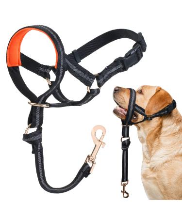 Dog collar no pull dog half with soft upholstery durable stops heavy pulling and simple control on walks including free training instructions medium black