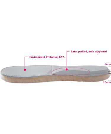 ABUSA Women's Sheepskin Insoles - Premium Wool Fur Fleece Inserts (Size 8) - Cozy & Fluffy 1 Pack - Buy Online on GoSupps.com