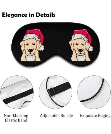 Santa Golden Retriever Sleep Mask | Adjustable Eye Cover for Sleeping | Blocks Light for Night Travel and Nap | Men Women - Buy Online on GoSupps.com
