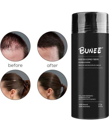 Bunee Hair Fibres - Hair Thickener - Hair Loss Coverage in 30 Seconds - 100% Natural Cotton Hair Powder Women and Men (Medium Brown 27.5g) - Buy Online on GoSupps.com
