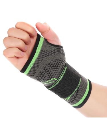 Mumian 2PCS Compression Wrist Support Sleeve with Adjustable Compression Strap for Carpal Tunnel, Tendonitis, Wrist Pain Nylon L