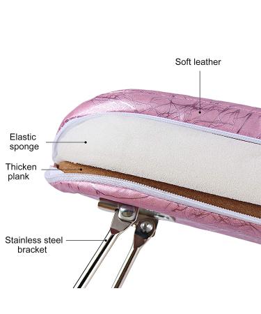 AORAEM Nail Arm Rest Cushion with Bracket - Plum Pink Hand Pillow for Manicures and DIY Nail Art - Buy Online on GoSupps.com
