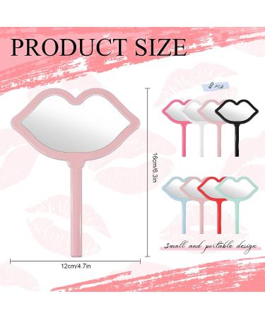 Juexica Lip Shape Hand Mirror Set - 8 Pieces | Portable Compact Vintage Mirrors for Makeup, Travel & Daily Use - 7 Colors - Buy Online on GoSupps.com