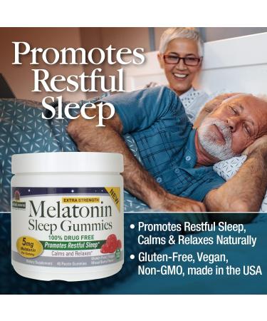 Nature's Answer Extra Strength Melatonin Sleep Gummies 5mg - 45 Mixed Berry Pectin Gummies - Buy Online on GoSupps.com