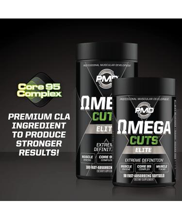 PMD Sports Omega Cuts Elite: Fat Loss & Muscle Defining Formula - 180 Softgels, Omega Fatty Acids, MCT's, CLA - Keto Friendly, Stimulant Free - Men & Women - Buy Online on GoSupps.com