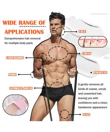 Intimate Hair Removal Cream for Men | Easy Application & Durable Formula | Flawless Depilatory Cream for All Skin Types - Black Box - Buy Online on GoSupps.com