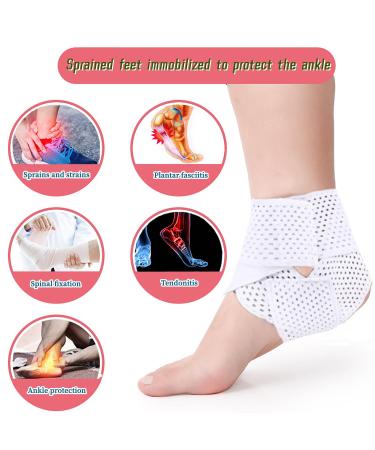 NELLHOMY Sport Ankle Brace for Men/Women(2 Pack) Adjustable Ankle Support Ankle Support for Plantar Fasciitis Relief Ankle Brace/Wrap for Sprained Ankle Achilles Tendon Recovery Sports(White XL) X-Large White - Buy Online on GoSupps.com