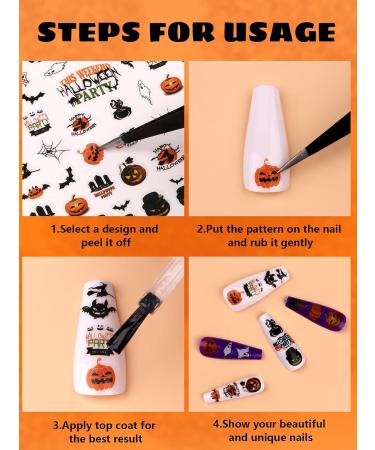 1500+ Patterns Halloween Nail Art Stickers Decals EBANKU 3D Self-Adhesive Nail Sticker Halloween Pumpkin Spider Bat Grave Manicure Sticker for Women Nail Art Decorations (12 Sheets) - Buy Online on GoSupps.com