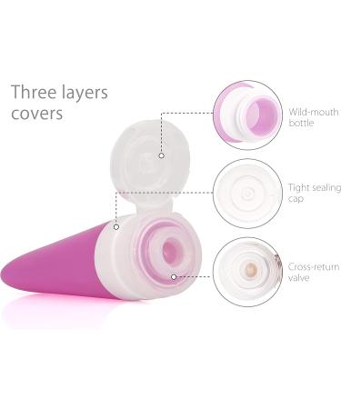 Buy Mygadget Travel Bottles Set - 4 Silicone Leakproof Containers for Air Travel - Blue & Pink - Ideal for Hand Luggage - Buy Online on GoSupps.com