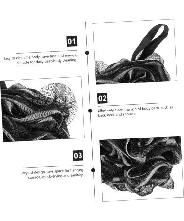 Buy 4pcs Black Bath Loofah Balls - Durable Shower Accessories for a Refreshing Clean | Convenient Bath Sponges - Buy Online on GoSupps.com