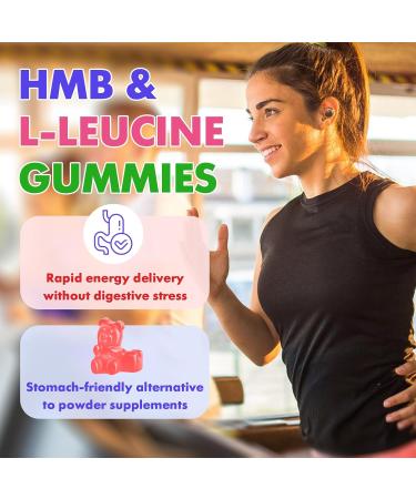 HMB and L-Leucine 3000mg with Calcium Gummies - Muscle Support & Recovery for Adults & Elderly Vegan Non-GMO Gluten Free 60 Gummies 1pack - Buy Online on GoSupps.com