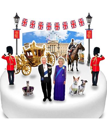 Cakeshop King Charles III 3rd Coronation Camilla Scene Stand-Up Set Photo Edible Cupcake Toppers Cake Decorations - Premium Wafer Precut - Buy Online on GoSupps.com
