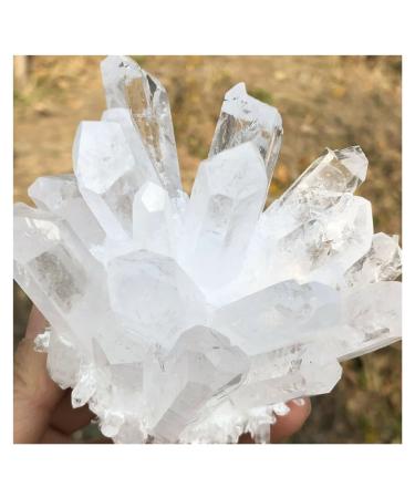 Natural Crystal Rough Natural Crystal Rough Natural Rare White Quartz Crystal Cluster SpecimenAntiques Exorcise Evil Spirits Money Drawing Semi-Precious Stone Jade Jewelry Jaspery Natural (Size : 550 550-600g