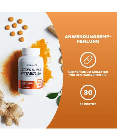 Buy Biotechusa Digion & Metabolism - Nutritional Supplement Tablets with Plant Extracts Enzymes & Biotin - 60 Tablets for Optimal Health - Buy Online on GoSupps.com