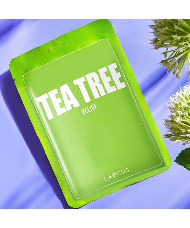 LAPCOS Tea Tree Sheet Mask 5-Pack - Korean Beauty Favorite for Daily Soothing, Acne Treatment, and Pore Clearing - Buy Online on GoSupps.com