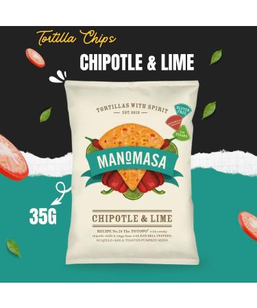 Manomasa Gluten Free Tortilla Chips Pick N Mix - Choose From 3 Flavours | Chipotle & Lime Manchego & Green Olive Serrano Chilli & Yucatan Honey Tortillas with Spirit Chip - Pack of 3 (1 of Each) 40 g (Pack of 3) - Buy Online on GoSupps.com